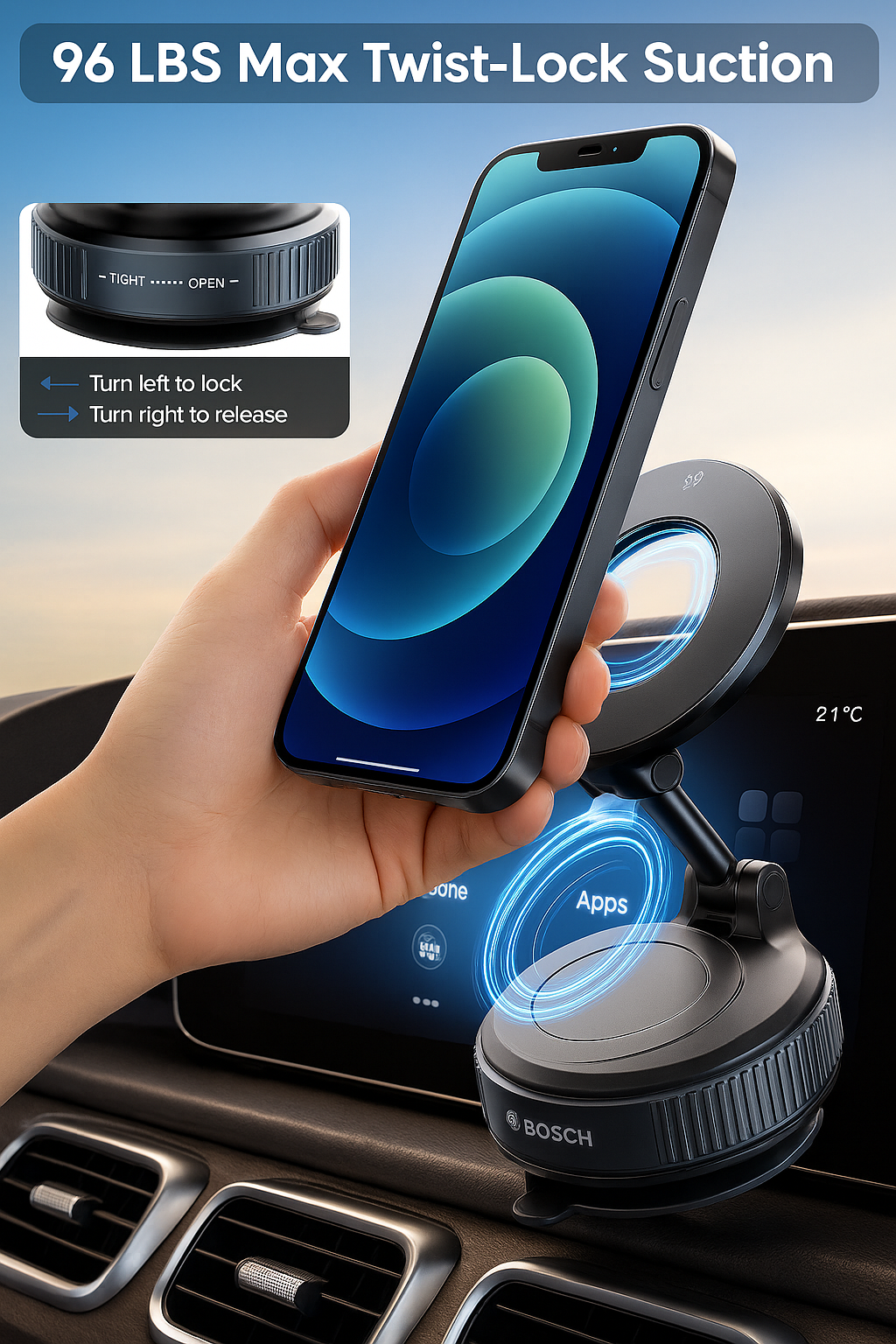 Vacuum Suction Magnetic Bracket